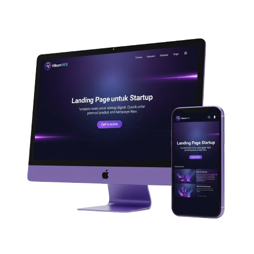Tampilan landing page profesional HikomWeb